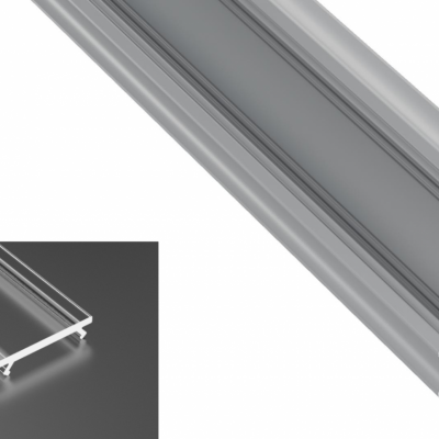 Profil LED Kątowy typu C srebrny anodowany z kloszem transparentnym 2m
