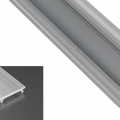 Profil LED Kątowy typu C srebrny anodowany z kloszem frosted mlecznym 1m