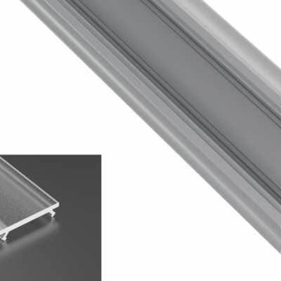 Profil LED Kątowy typu C srebrny anodowany z kloszem frosted 2m