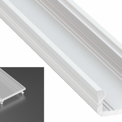 Profil LED Nawierzchniowy typu D biały lakierowany z kloszem mrożonym 1m