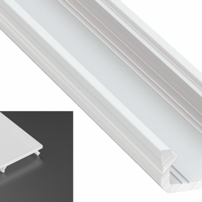 Profil LED Nawierzchniowy typu D biały lakierowany z kloszem mlecznym 1m